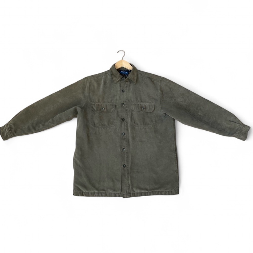 High Sierra Men’s Olive Green Suede like Jacket in Medium- Vintage & Perfect